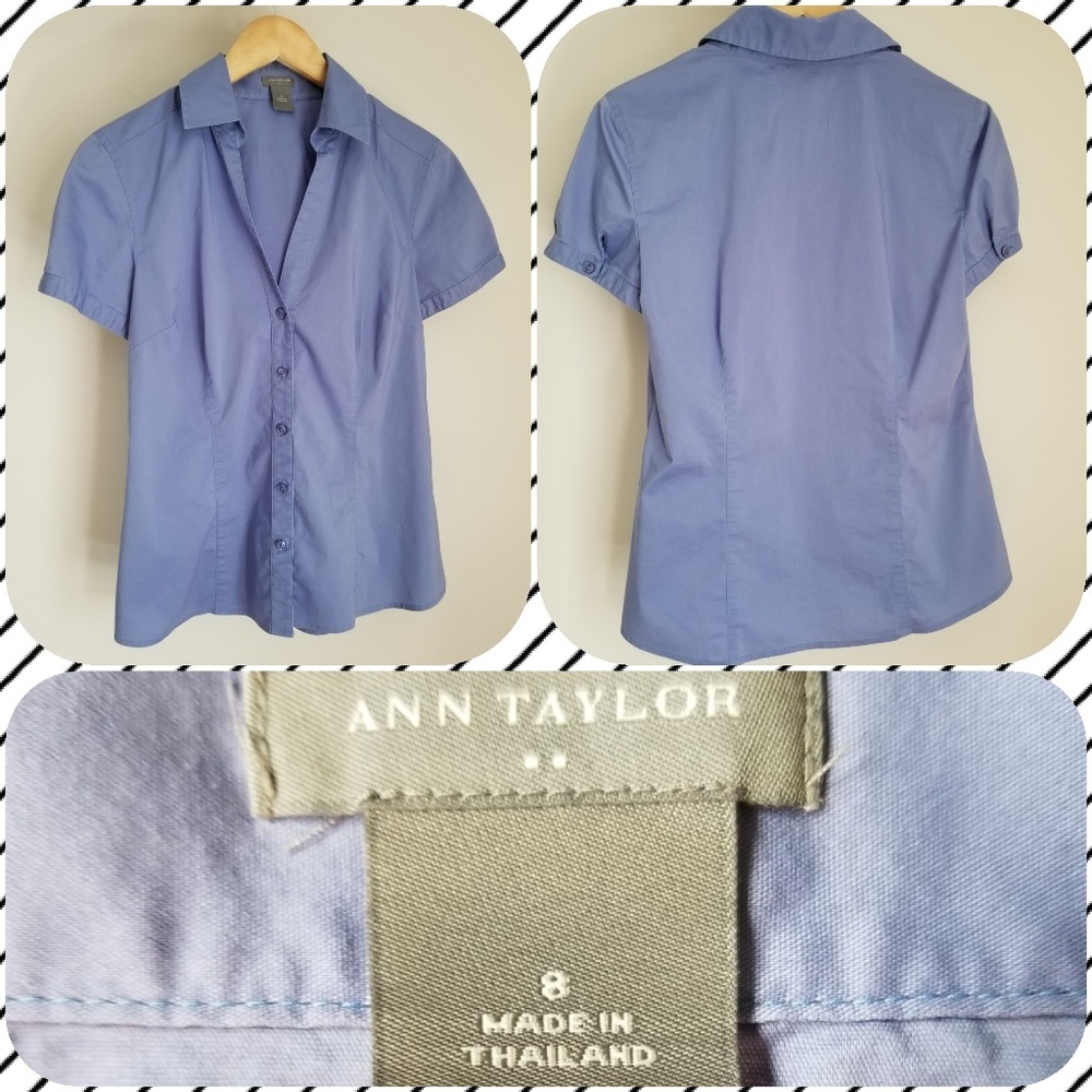 Ann Taylor light blue collared button up shirt